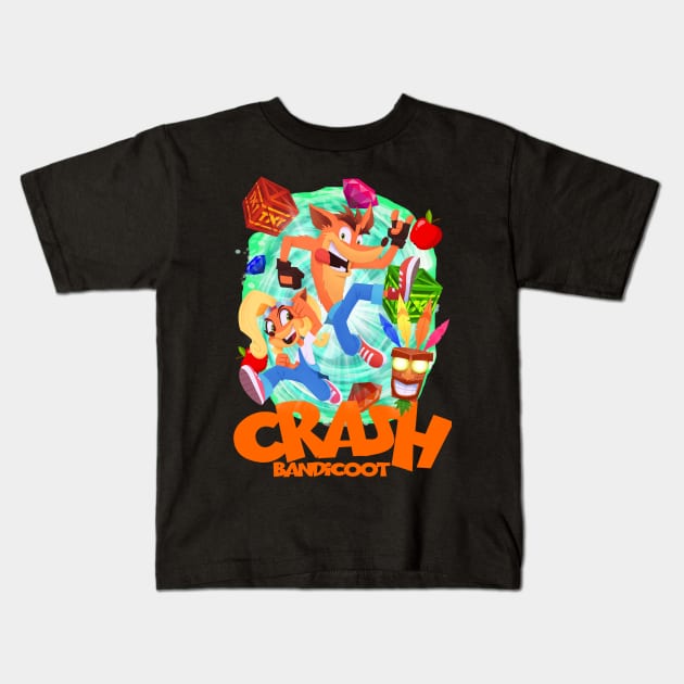 Crash is back Kids T-Shirt by T-shirt Factory